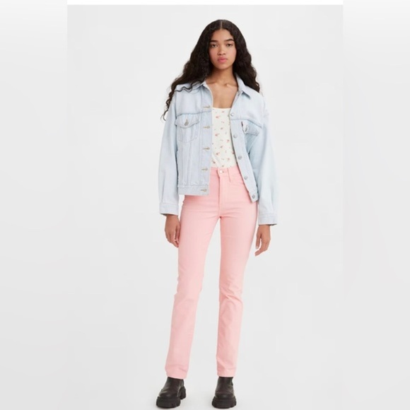 Levi’s light blue 724 CORDUROY HIGH RISE STRAIGHT PANTS size 28x32 new - Picture 2 of 15